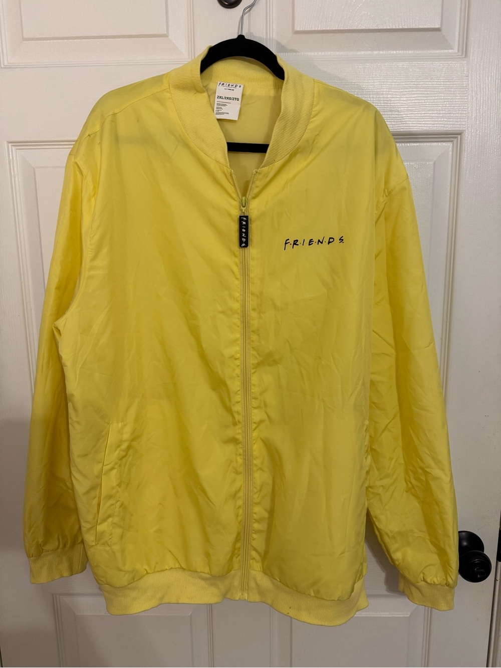 FRIENDS Men's Yellow Bomber Jacket - Lightweight Zip-Up